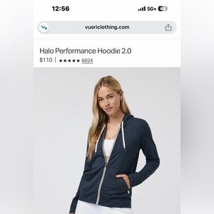 BNWT Vuori Women’s performance hoodie 2.0 in Medium in midnight heather